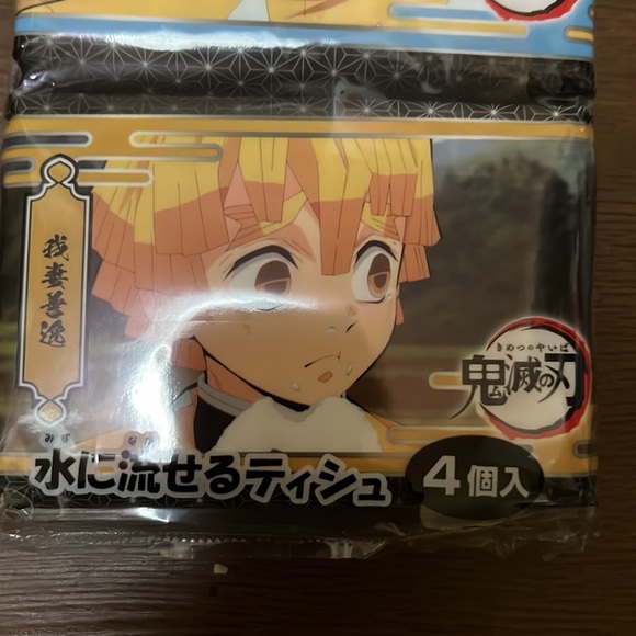 🔥🌟3/$15 New Demon Slayer 4 pack travel tissue pack. Kimetsu no Yaiba - Picture 4 of 9